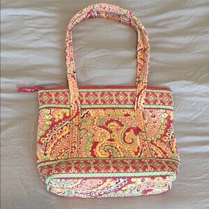 Vera Bradley Pink and Green Paisley Shoulder Bag
